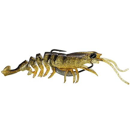 Savage Gear Manic Shrimp Weedless V2 Soft Bait, Pack of 2, 3.5in, Gold, 1596276