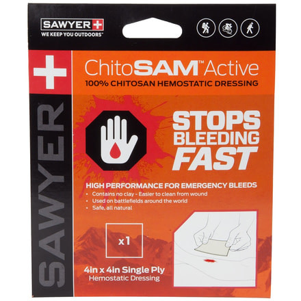 Sawyer ChitoSAM Active - Hemostatic Chitosan Dressing-4 in-4 in