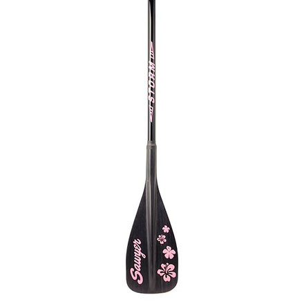 Storm QuickDraw 3 Piece Traveler SUP Paddle 90 sq in-Black Blade with Pink Trim
