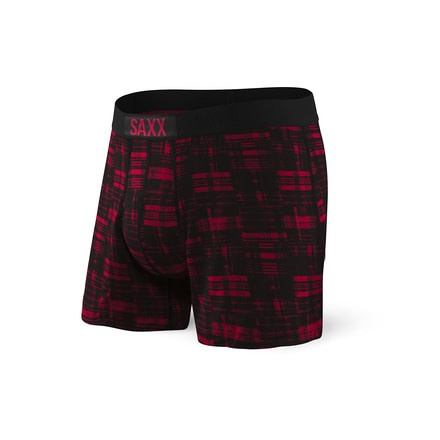 SAXX Free Agent Print Loose Fit Boxer w/Fly - Mens, Red Patched Plaid, L, SXLF31F-RPP-L