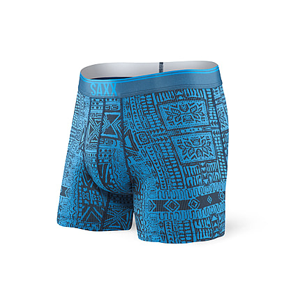 SAXX Loose Cannon Print Loose Fit Boxer w/Fly - Mens, Blue Dive Tribe, L, SXLF71F-BDT-L