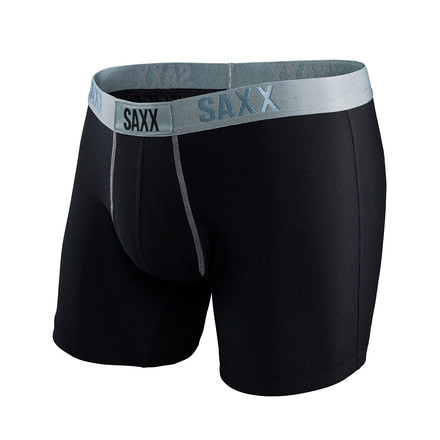 Saxx Quest Boxer Modern Fly - Mens-Black/Grey-Small