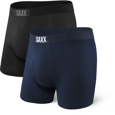 SAXX Ultra Boxer Brief Fly, Pack of 2 - Mens, Black/Navy, Medium, SXPP2U-BNV-M