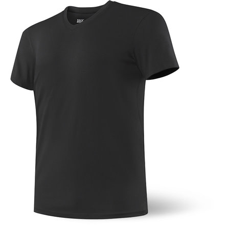 SAXX Undercover Short Sleeve V Neck Shirt - Mens, Black, M, SXTV19-BLK-M