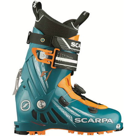 Scarpa F1 Touring Ski Boot-Petrol Blue/Orange-31