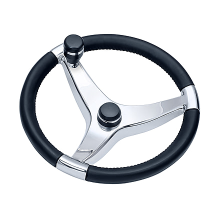 Schmitt &amp; Ongaro Marine Evo Pro 316 Cast Stainless Steel Steering Wheel w/Control Knob - 13.5" Diameter 49145
