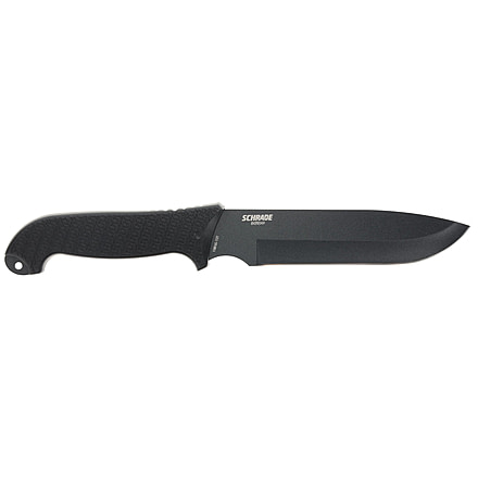 Schrade Bedrock Magnum Fixed Blade Knife, AUS-10 Steel Blade, Non-Sleep Rubberized Handle, 1182517
