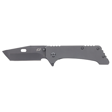 Schrade Girder Folding Knife, 3.25in, AUS-8 Steel, Titanium Nitride Tanto Blade, Stainless Steel Handle, 1182505