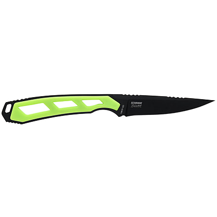 Schrade Isolate Caper Fixed Blade Knife, 3in, AUS-10 Steel, Caper Fixed Blade, Black/Green Handle, 1159295