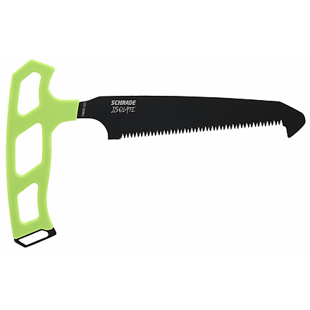 Schrade Isolate Large Bone Saw, 5in, SK5 Steel, Black Oxide Blade, Black/Green Handle, 1159294