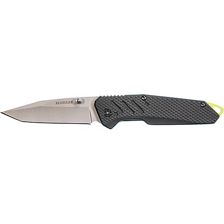 Schrade Knife Black Aluminum W/green Bb 3'' Tanto Blade