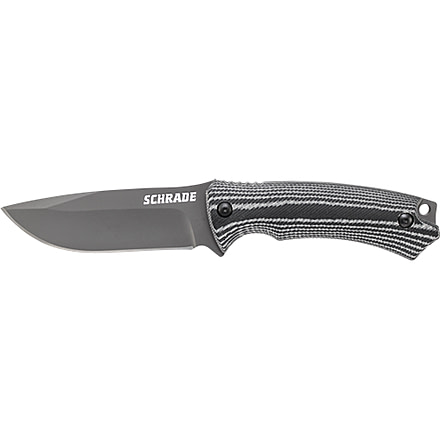 Schrade Medium Sized Full Tang Fixed Blade Knives, 4.1 in, 8Cr13MoV Stainless Steel, Drop Point, Grey/Black, Micarta, SCHF61CP