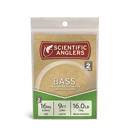 Scientific Anglers Bass Nylon Leaders 9in 2 Pack 8lb, 112161