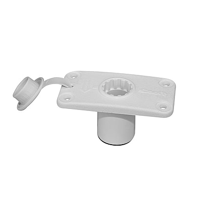 Scotty Flush Deck Mount White w/Rain Cap 244 34347