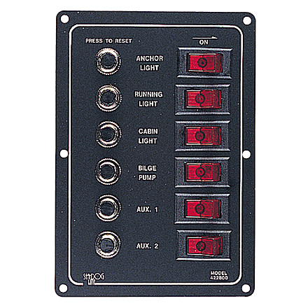 Sea-Dog Aluminum Circuit Breaker Panel - 6 Circuit 79022