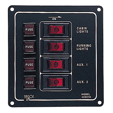 Sea-Dog Aluminum Switch Panel - Vertical - 4 Switch 79021