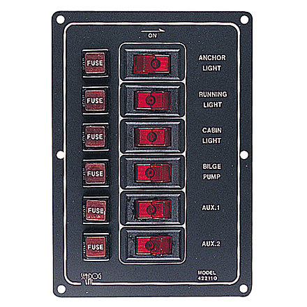 Sea-Dog Aluminum Switch Panel Vertical - 6 Switch 79020