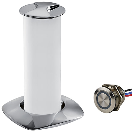 Sea-Dog Aurora LED Pop-Up 3W Table Light w/ Touch Dimmer Switch, Stainless Steel, 404610-3-403061-1