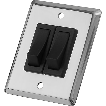 Sea-Dog Double Gang Wall Switch - Stainless Steel 77208
