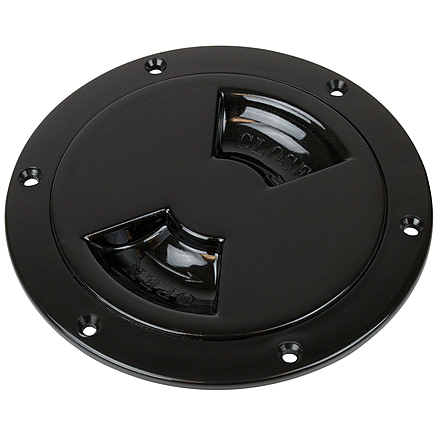 Sea-Dog Quarter-Turn Smooth Deck Plate w/Internal Collar - Black - 5" 77455