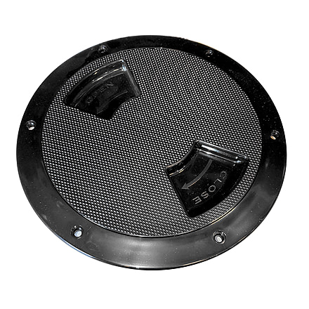Sea-Dog Quarter-Turn Textured Deck Plate w/Internal Collar - Black - 5&quot; 77456