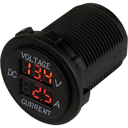 Sea-Dog Round Voltage &amp; Amp Meter - 6V-30V &amp; 0 Amp - 10 Amp Meter 77912