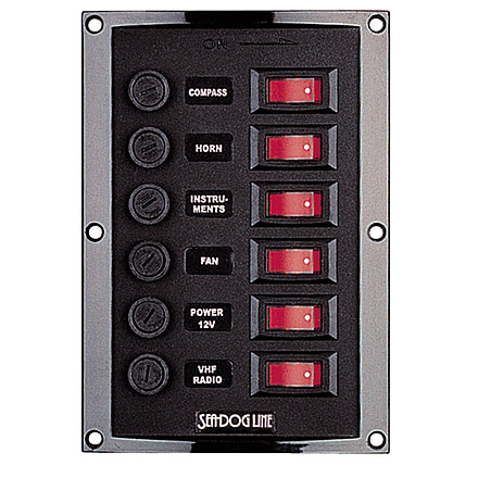 Sea-Dog Sea Dog Line Vertical 6 Gang Panel, 424110-1