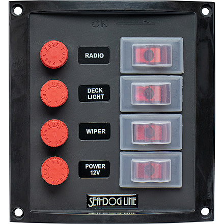 Sea-Dog Splash Guard Switch Panel Vertical - 4 Switch 79028