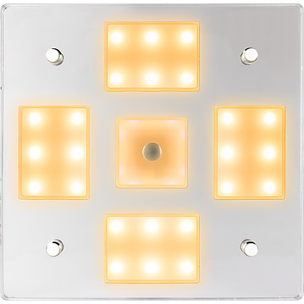 Sea-Dog Square LED Mirror Light w/On/Off Dimmer, White/Blue, 401840-3