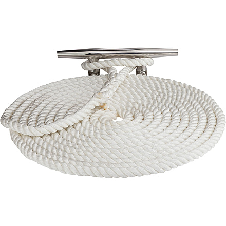 Sea-Dog Twisted Nylon Dock Line - 3/8" x 15' - White 77221