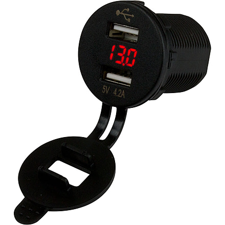 Sea-Dog USB Socket/Voltmeter w/Hidden Display Dual 77190