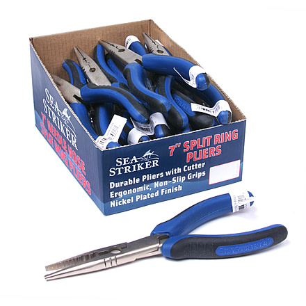 Sea Striker 7" Needlenose Split Ring Pliers Nickel Plated 18Pk, NPS7-18