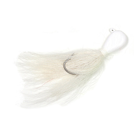 Sea Striker Bucktail Bean Jig 1/2 oz, 2/0 Hook, White Head/White Tail, 2/Pack, T12W