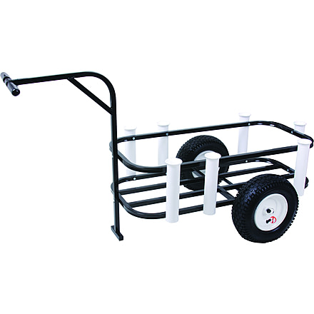 Sea Striker Deluxe Surf/Pier/Beach Cart, Pneumatic Wheels, 7 PVC Rod Holders, Holds up to 54 qt Cooler, BRSC-DLX