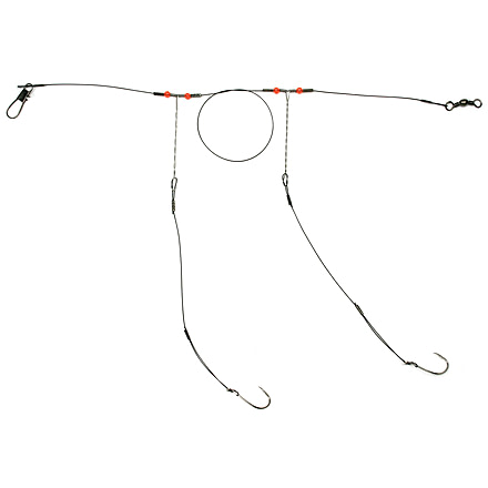 Sea Striker Drum Rig 1060HD Mono Rig, 80lb Wire Snelled Hooks, w/92553 5/0 Hooks, PDR50M-1PK