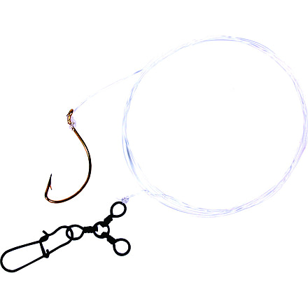 Sea Striker Fluke Rig 2/0 Gold Wide Gap Plain Hook, 3-Way &amp; Snap, N8554-20G