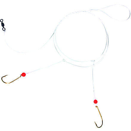 Sea Striker Sea Bass Hi-Lo Rig, 2 - # 1 Gold Bait Holder Hooks w/Red Bead, N8465-1G