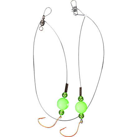 Sea Striker Spot/Kingfish/Mullet Rig, #6 Gold Wide Gap Hooks, 1/2" Round Green Floats, SSSKF-2G