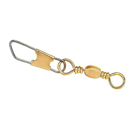 Sea Striker Twisted Barrel Swivel Size 14 w/Safety Snap Brass 8 pack, SSTBSSBR-14