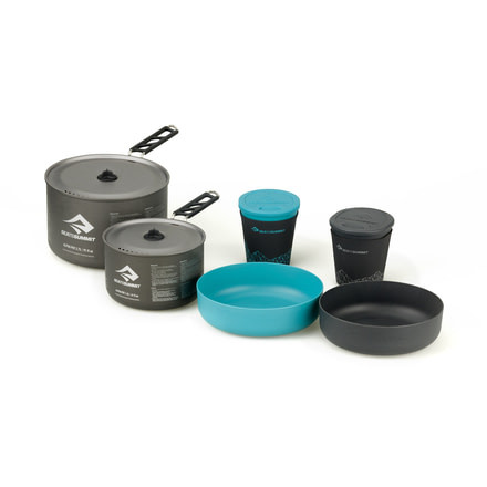 Sea to Summit Alpha 2 Pot Cook Set 2.2, 1.2L pot, 2.7L pot, 2 bowls, 2 cups, 723