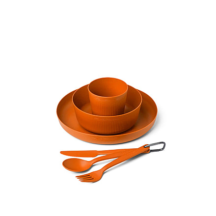 Sea to Summit Camp Dinnerware Set w/ Mesh Sack, 6 Piece, Burnt Orange, 054304