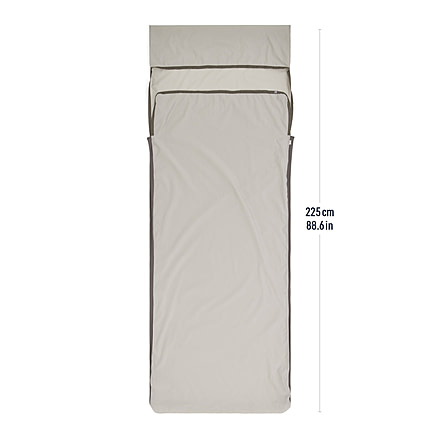 Sea to Summit Silk Blend Rectangular Sleeping Bag Liner w/ Pillow Sleeve, Moonstruck Grey, Universal, A3243