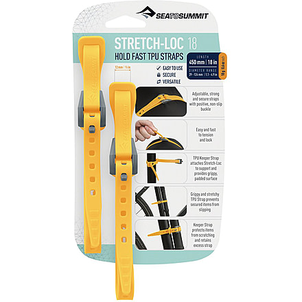 Sea to Summit Stretch-Loc TPU Straps 18, 2 Pack, Yellow, 450x12mm, 851-50