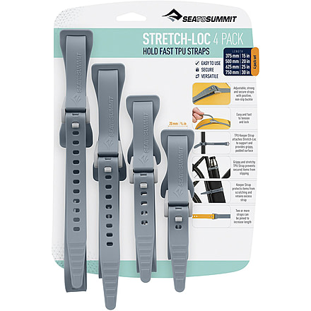 Sea to Summit Stretch-Loc TPU Straps Set, 4 Pack, Dusk, All Sizes x 20mm, 856-65