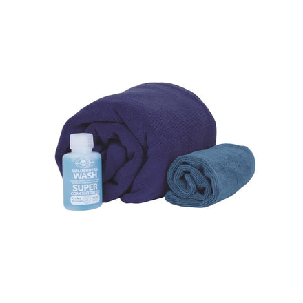 Sea to Summit Tek Towel Wash Kit-Medium-Cobalt/Pacific