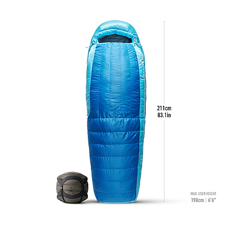 Sea to Summit Trek Down 0F/-18C Sleeping Bag, Long, Snorkel Blue, Long, S1044
