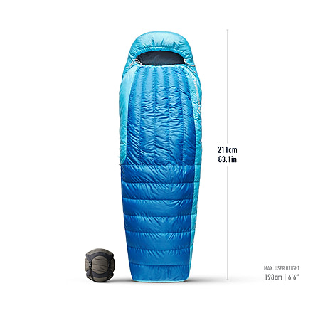 Sea to Summit Trek Down 30F/-1C Sleeping Bag, Long, Snorkel Blue, Long, S1015