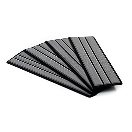 SeaDek Brushed 6mm 4-Piece Step Kit - 3.75in x 12.75in, Storm Gray/Black Faux Teak, 23902-80066