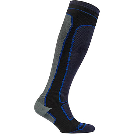 Mid Weight Knee Length Sock - Mens-Grey/Black-X-Large
