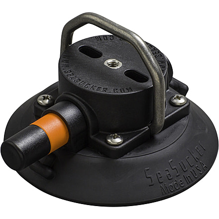 SeaSucker 4.5in SeaSucker Mount w/Pointed Stainless Steel D-Ring, Black, VM1015B